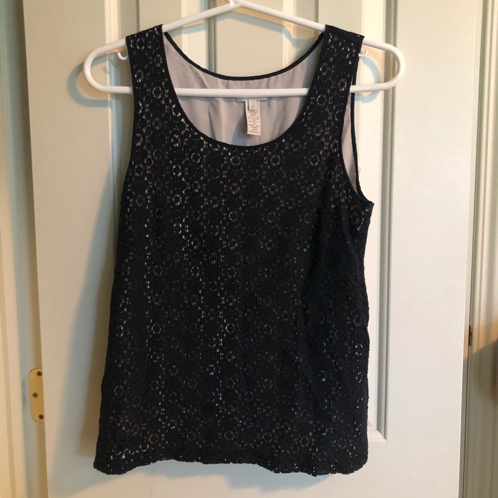 J. Crew black lace tank top